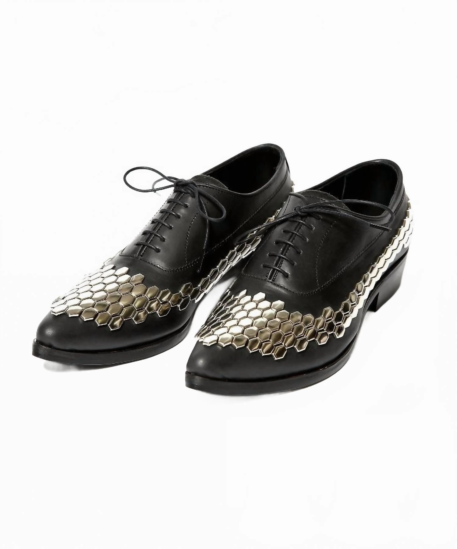 Men's Lace Up Studded Shoe In Black Walk in Comfort Urban Look