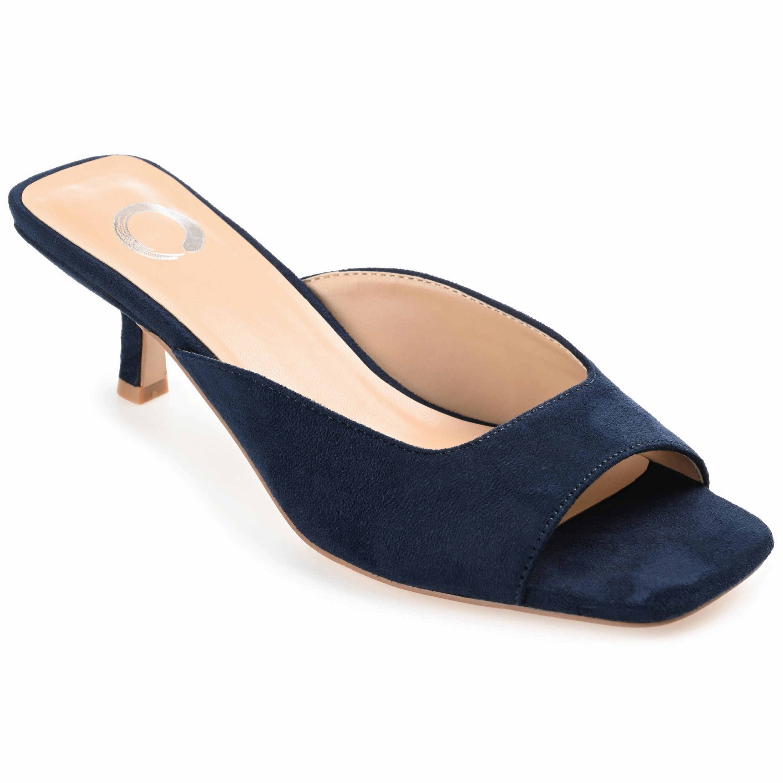 Journee Collection Womens Medium and Wide Width Larna Slip On Kitten Heel Open Toe Pumps Milan Mood Luxury Sandals