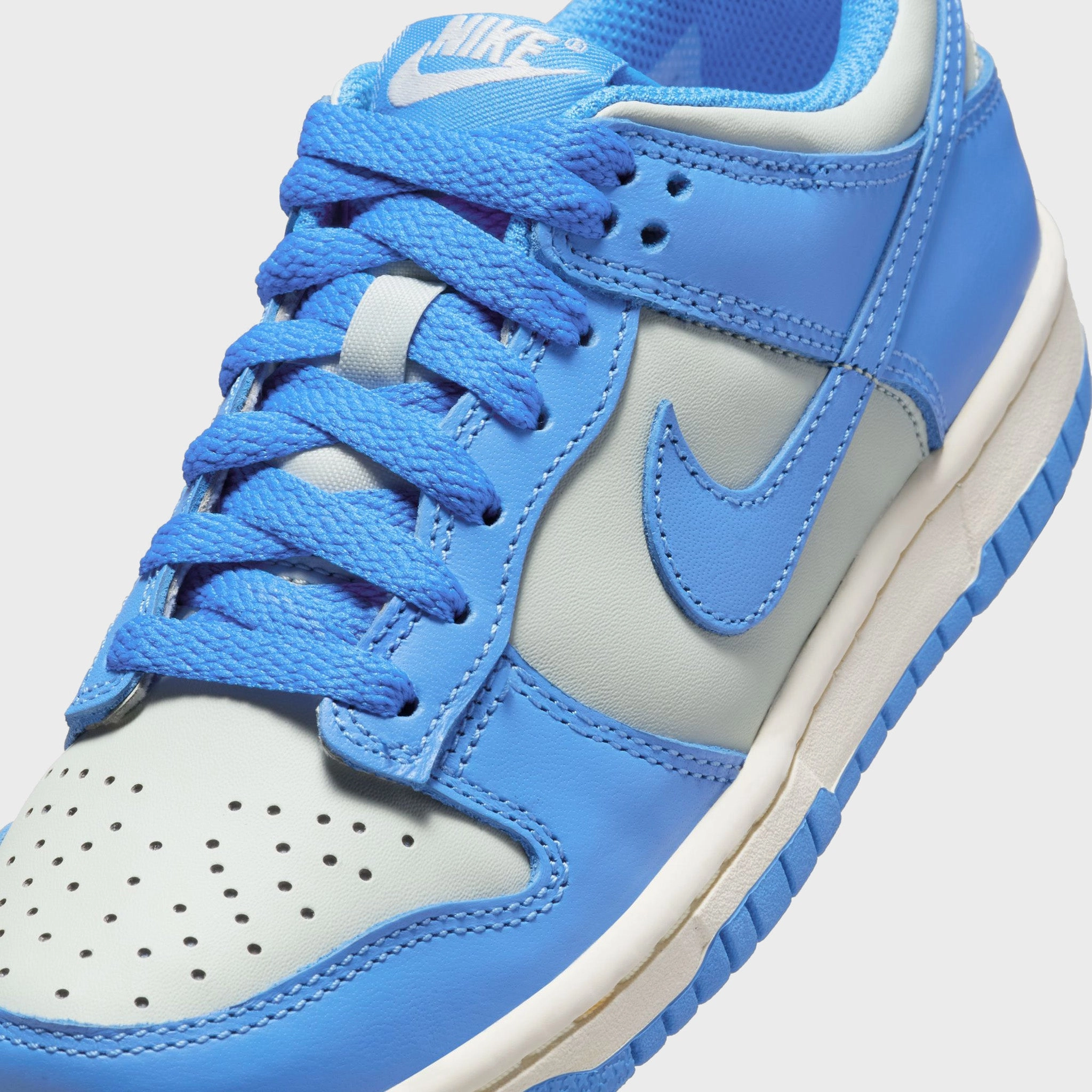 Nike Dunk Low GS Light Silver / Light Photo Blue - Sail Shock Resistance Quick Lacing Mechanism