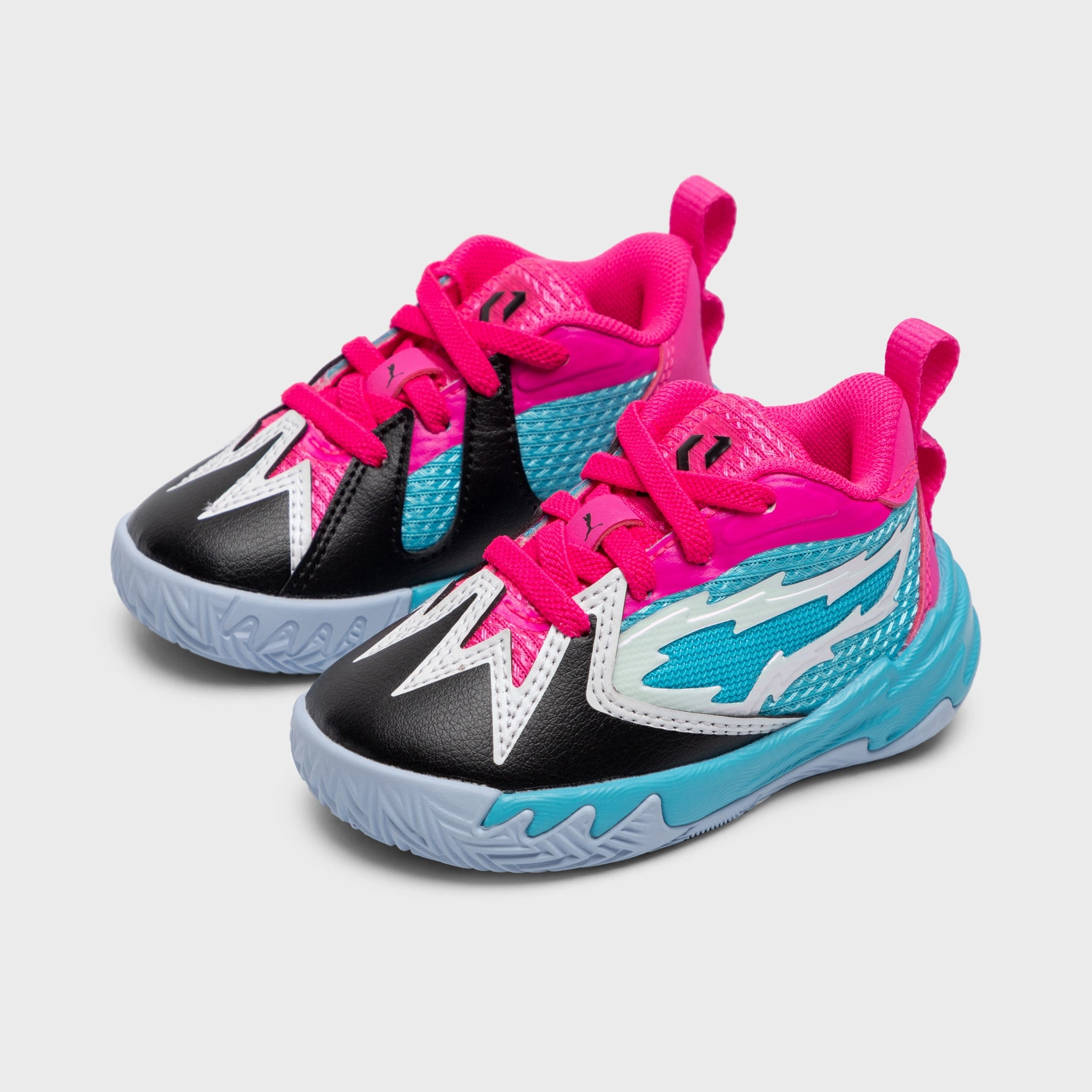 PUMA Toddlers' Scoot 1 Pink / Blue - Silver Dynamic Traction Grip