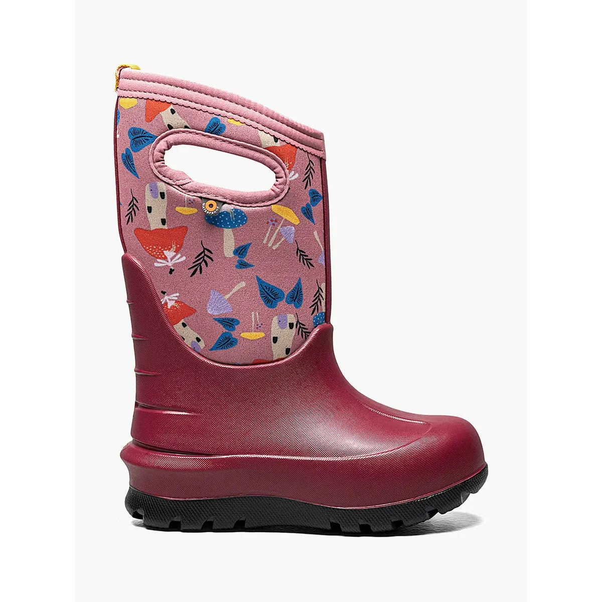 Seamless Interior Construction Abrasion Resistant Materials BOGS Tea Rose Multi Mushrooms Neo-Classic Boots