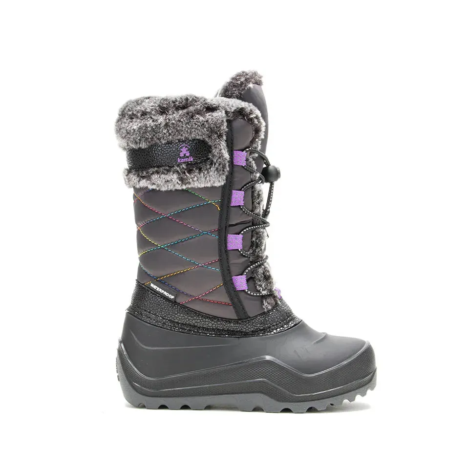 Compact Build Kamik Charcoal/Orchid Star 4 Youth Boot