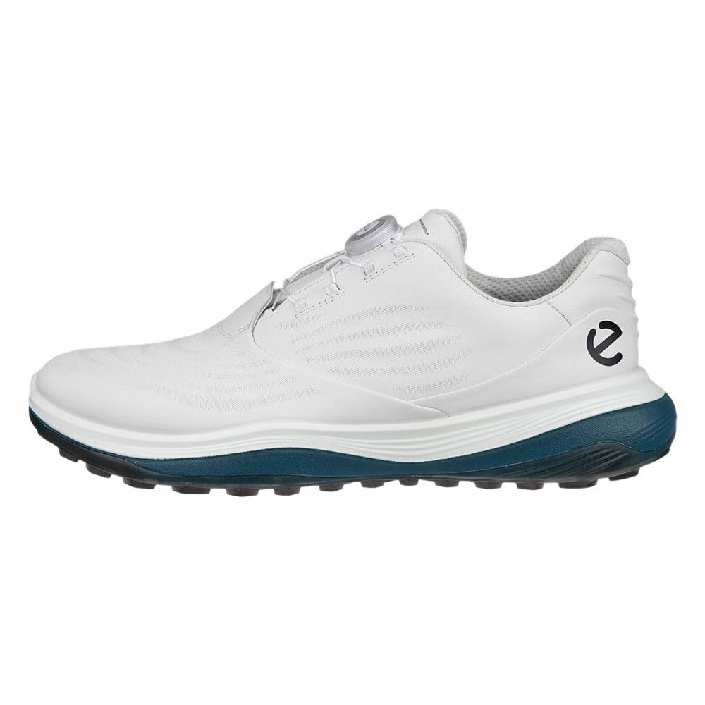 ECCO LT1 BOA Spikeless Golf Shoes White/Petrol - 25 Men Traction pattern
