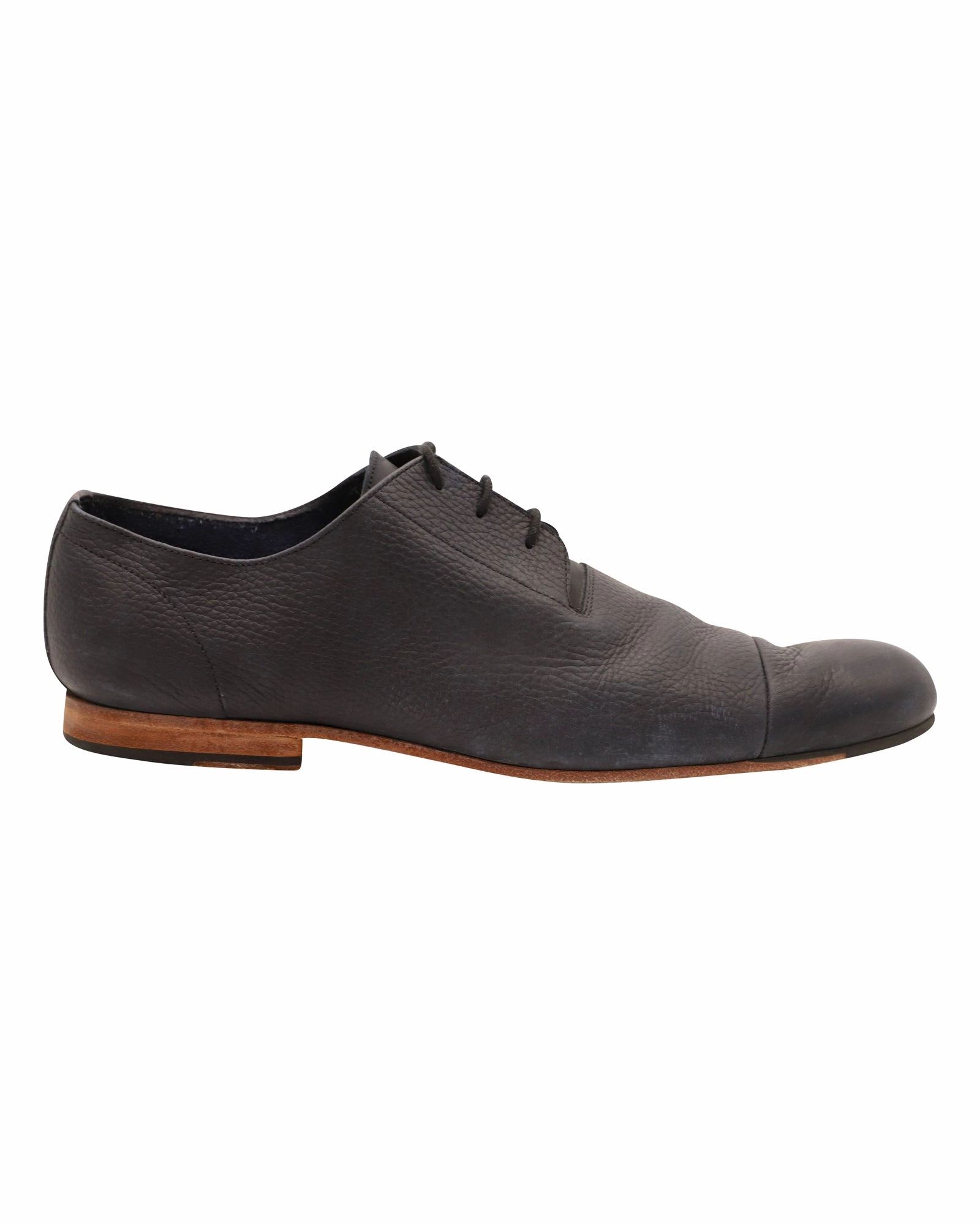 Slim Profile Office Ready Rachel Comey Oxford Shoes in Navy Blue Leather