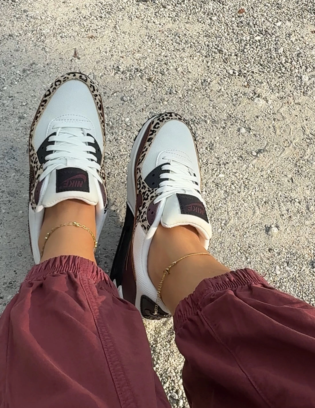 RARE Fall Leopard Animal Print Swarovski Womens Nike Air Max 90 Comfy Routine