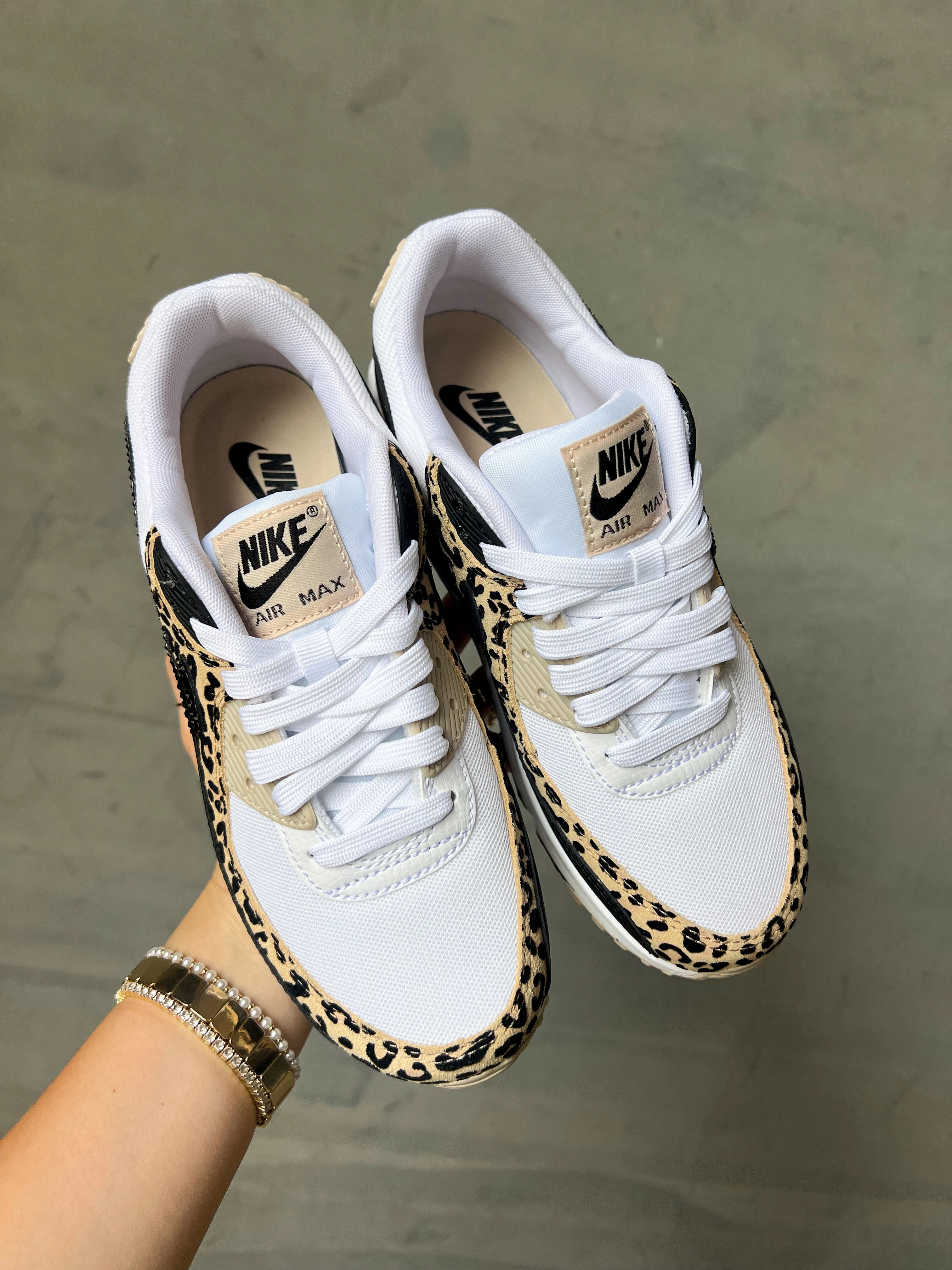 Stylish Appeal Shopping Day RARE Leopard Animal Print Swarovski Womens Nike Air Max 90