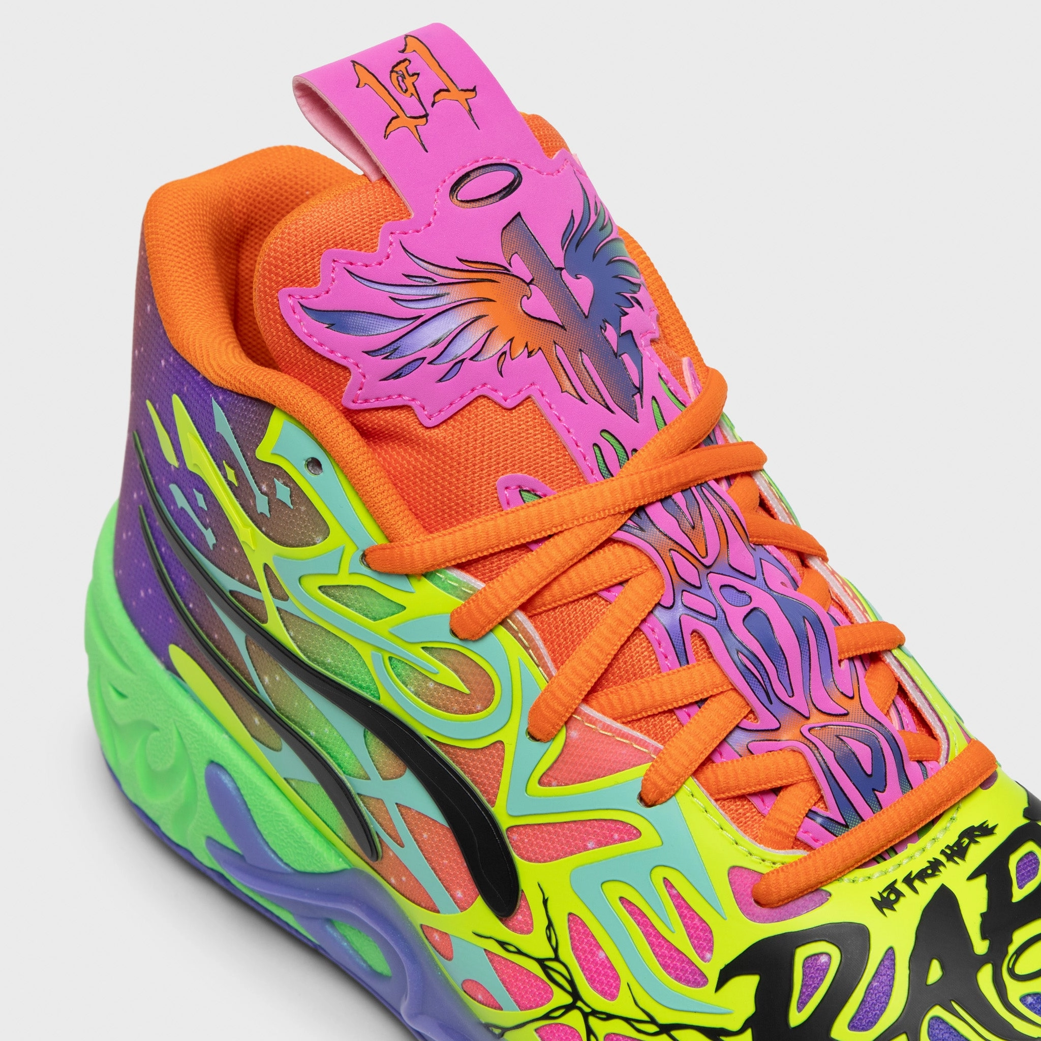 PUMA x LaMelo Ball MB.04 Be You Black / Electric Peppermint - Flouro Green Sturdy Lightweight Mesh