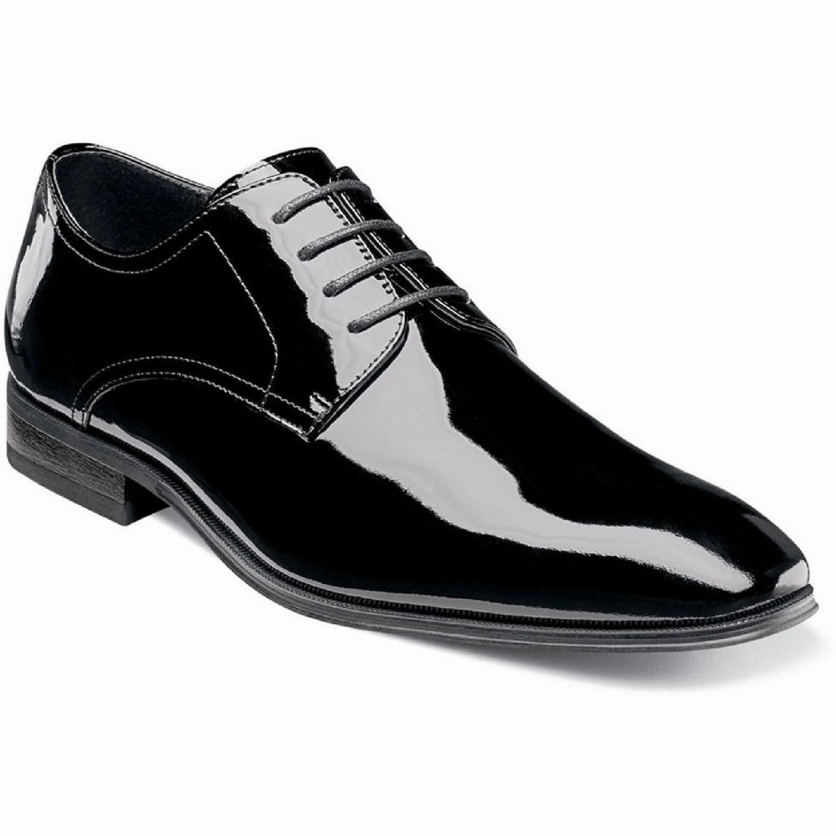 Luxe Detail Design Lover Tailored Silhouette Boardroom Wear Tux Plain Ox Mens Patent Leather Lace-Up Oxfords