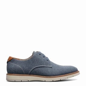 Classic Edge All Day Worker Optimal Performance Men's Vibe Canvas Plain Toe Oxford Shoes - Medium Width In Blue