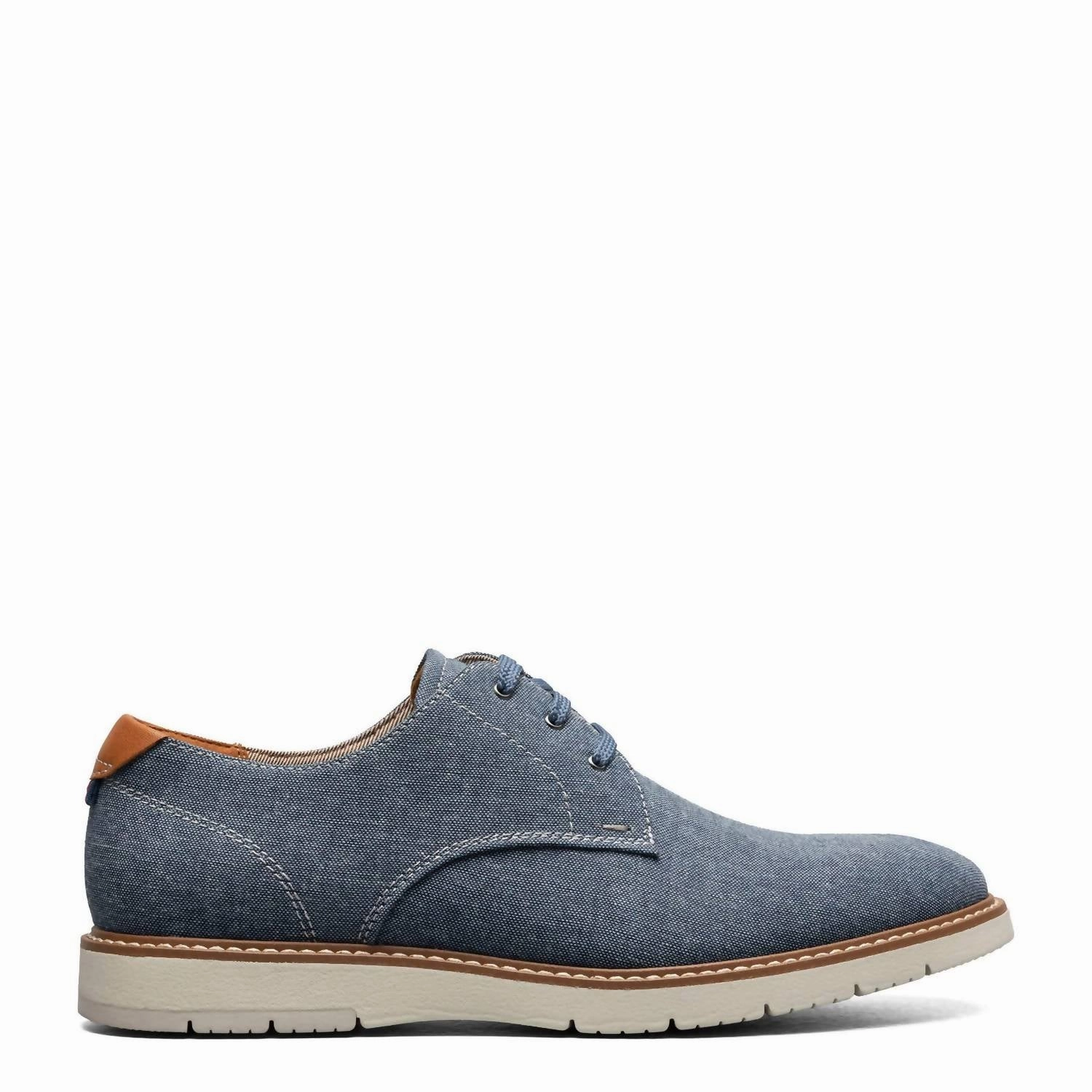 Classic Edge All Day Worker Optimal Performance Men's Vibe Canvas Plain Toe Oxford Shoes - Medium Width In Blue