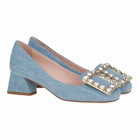 Romantic Glow Summer Sandals Roger Vivier Womens Light Blue Pump