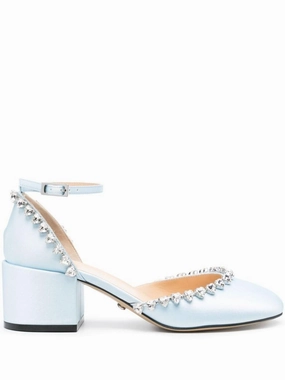 Fast Pick Fashion Sandals Mach & Mach Audrey Satin Crystal Embellished Pumps