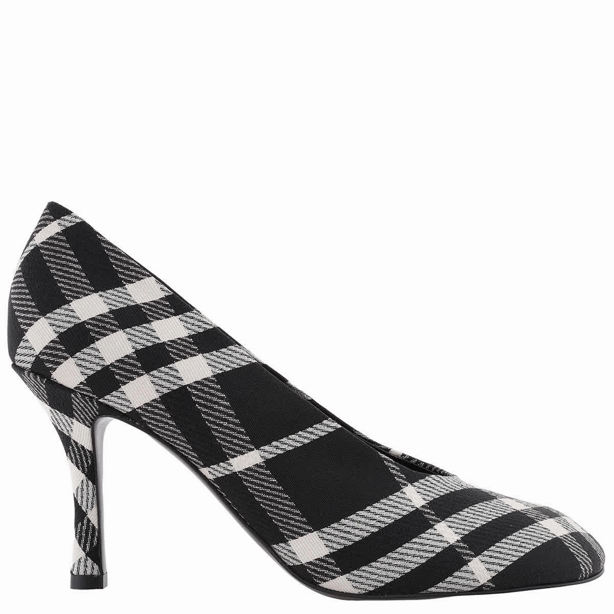 Toe Guard Youth Spark Burberry Checked Pattern Slip-On Pumps
