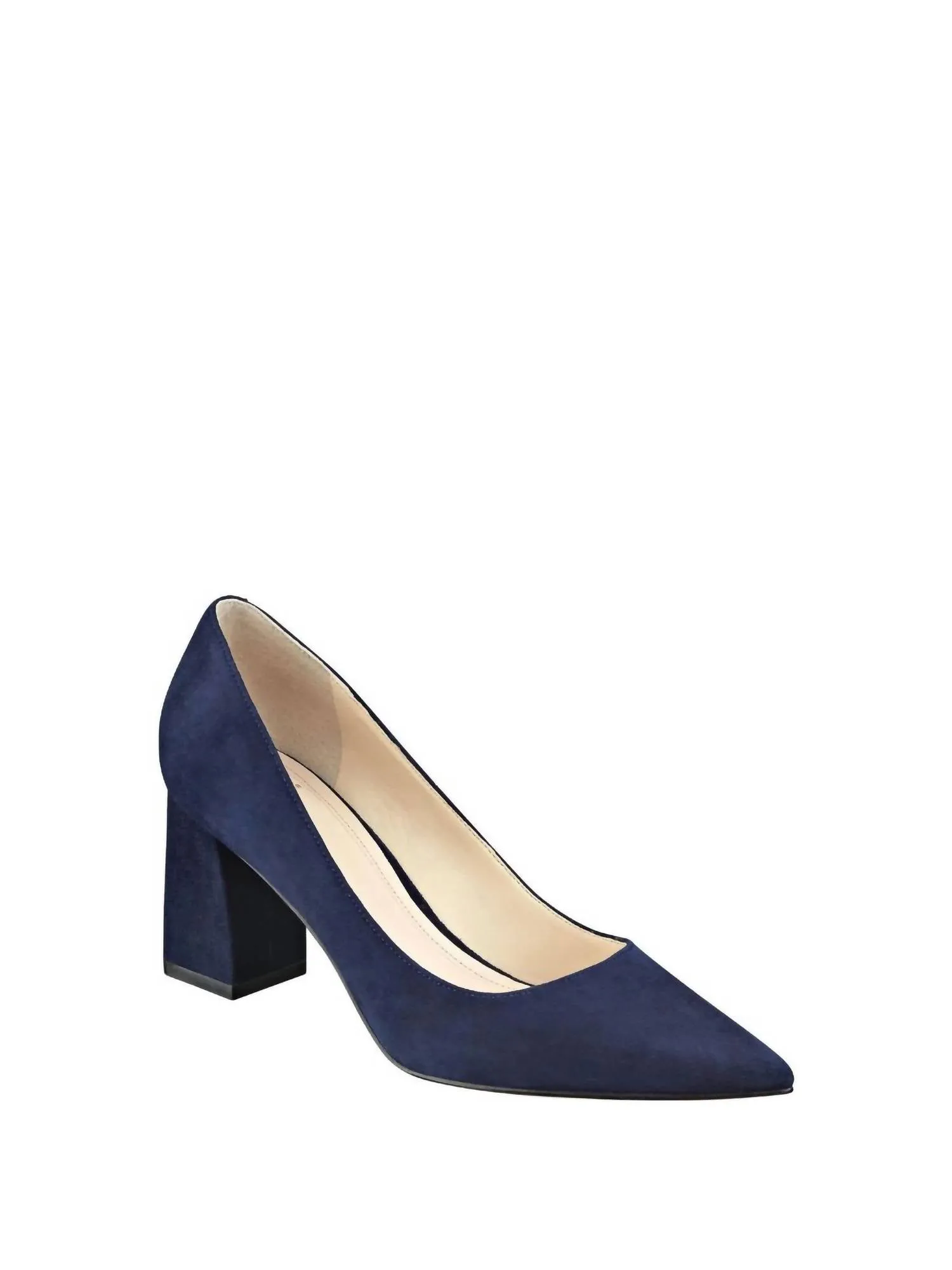 Zala Block Heel Pump In Blue No Slip Open Toe Style