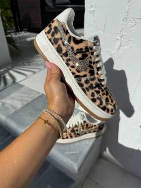 Light Impact Pure Style Special Edition Leopard Swarovski Womens Nike Air Force One