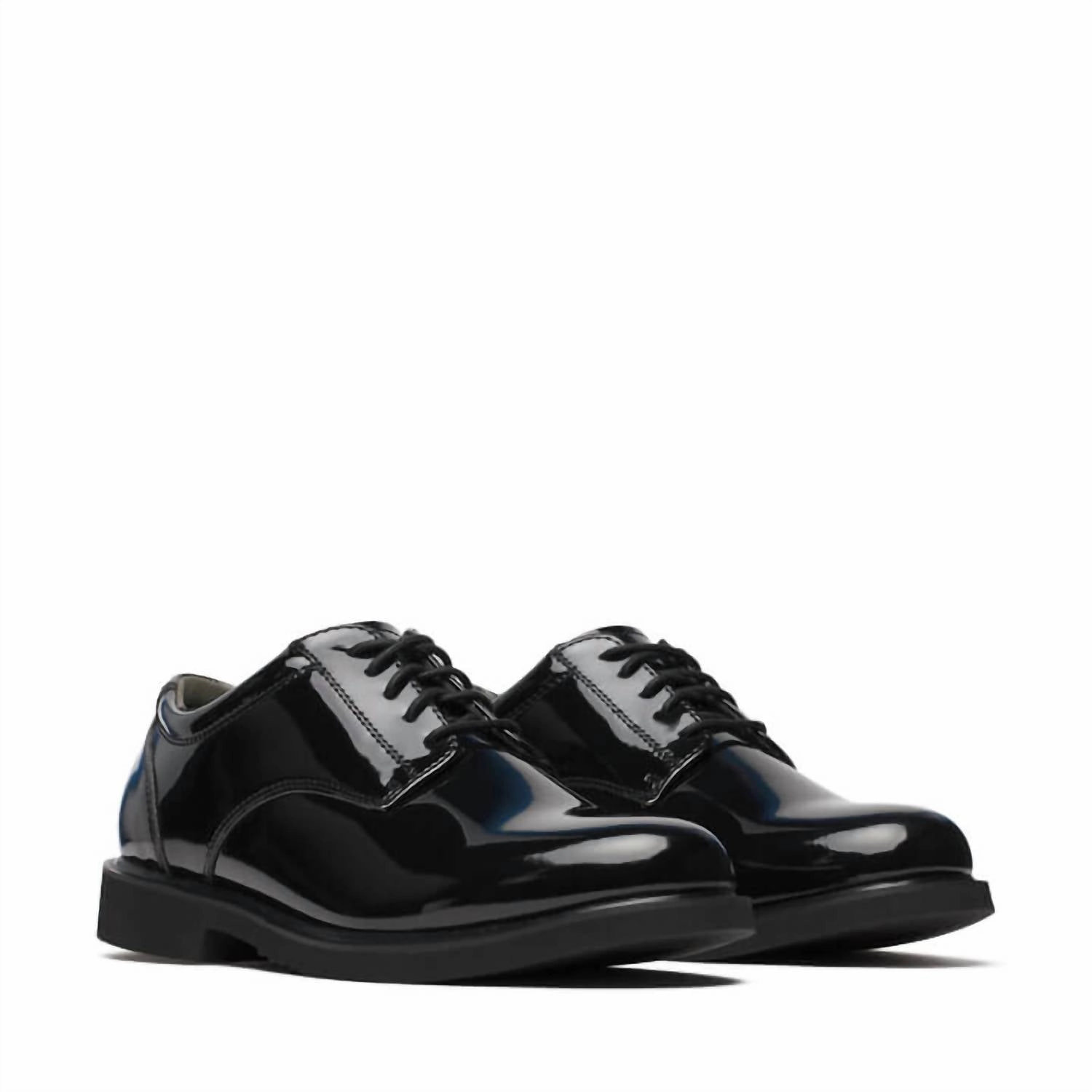 Lightweight Build Presentation Ready Matte Finish Active Worker Men's Classics Uniform Poromeric Oxford Shoes In Black Patent