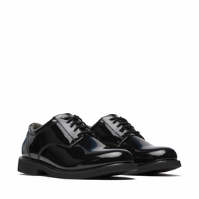 Lightweight Build Presentation Ready Matte Finish Active Worker Men's Classics Uniform Poromeric Oxford Shoes In Black Patent