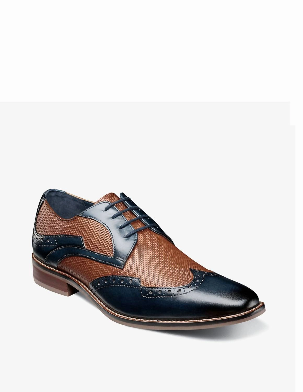 Trend Forward Stable Fit Professional Setting Joss Wingtip Oxford Shoe In Navy