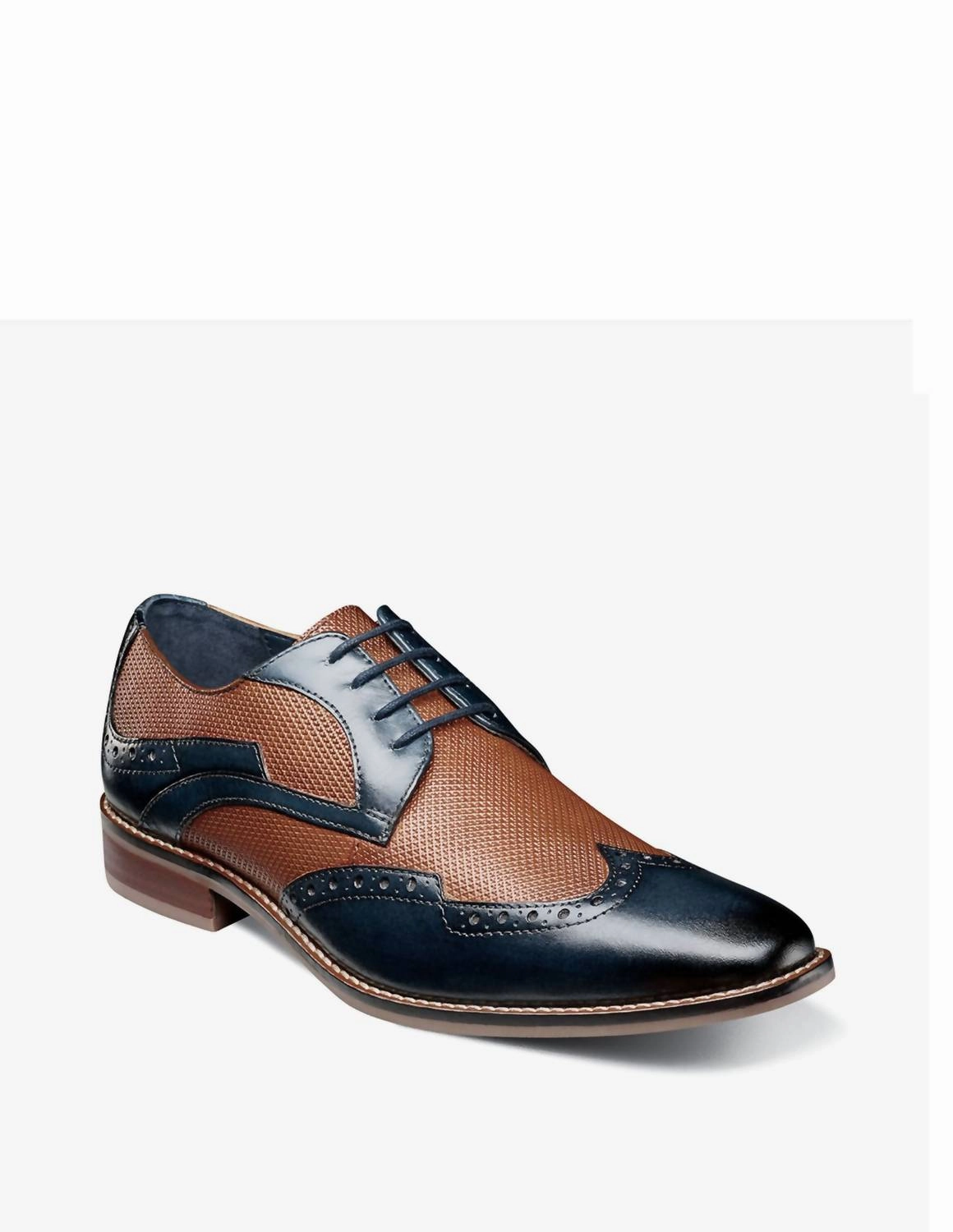 Breathable Feel Elegant Occasion Sleek Design Modern Professional Joss Wingtip Oxford Shoe In Navy