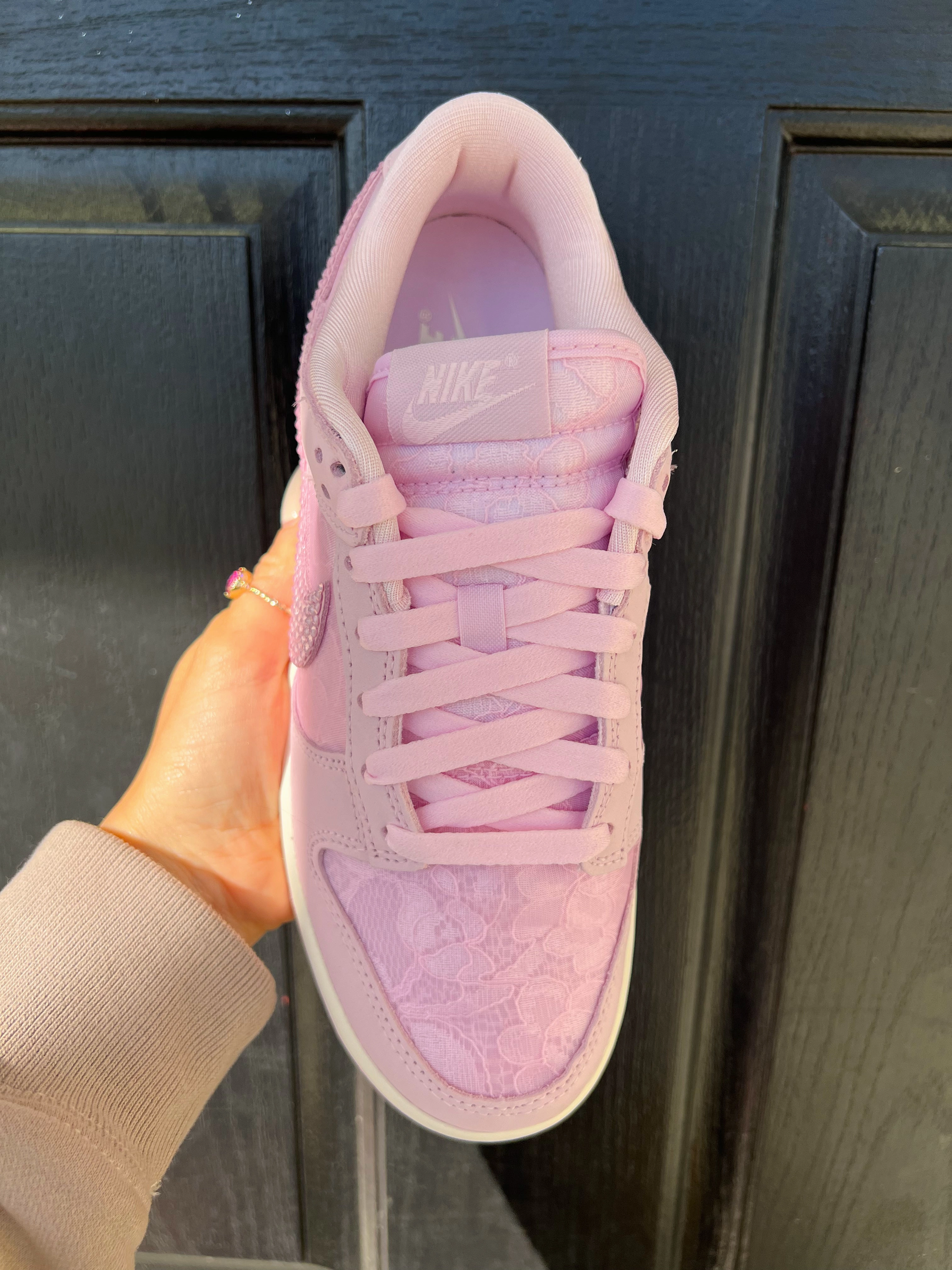 Pink Lace Special Edition Swarovski Womens Nike Dunk Shoes daily runner