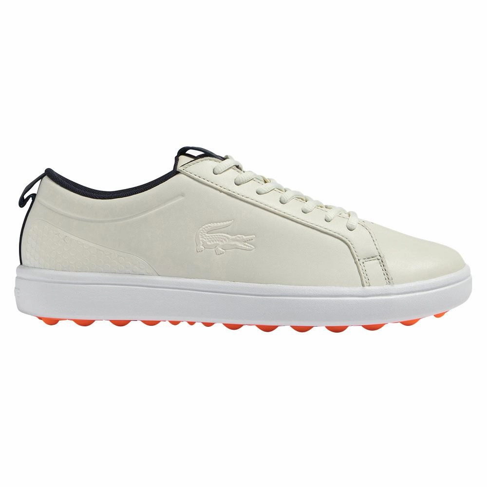 Lacoste G Elite Synthetic Spikeless Golf Shoes Off White/White - 23 Men Pro Style Flex Grip