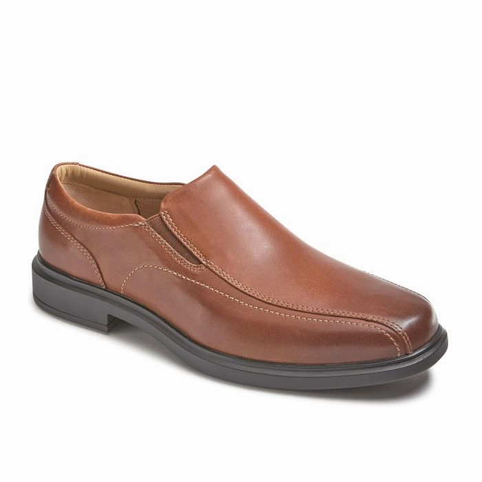 Leather Lining Stylish Leather Shoes Mens Johnston & Murphy XC4 Stanton 2.0 Run-Off Slip-On in Tan
