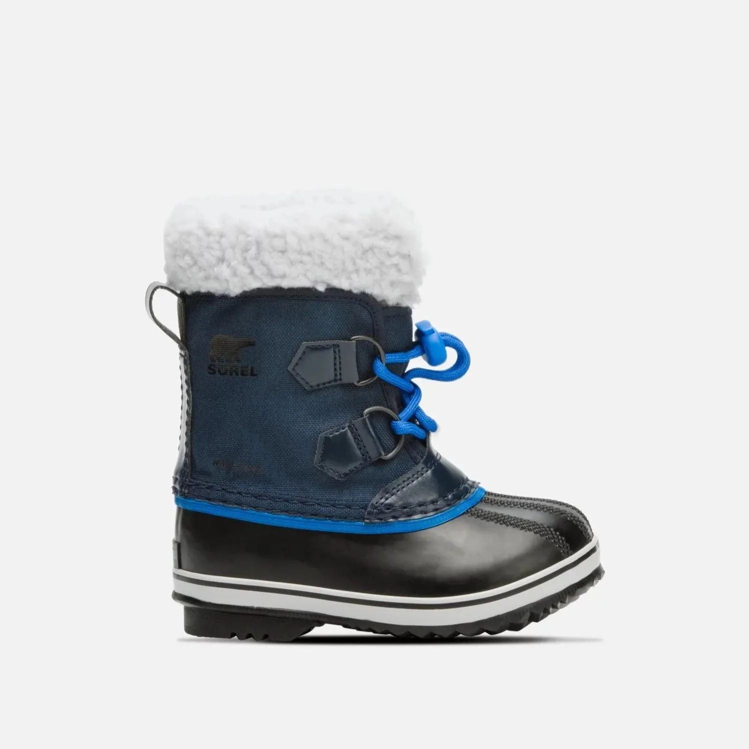 High Traction Weekend Wanderer Sorel Collegiate Navy Nylon Yoot Pac Youth Boot