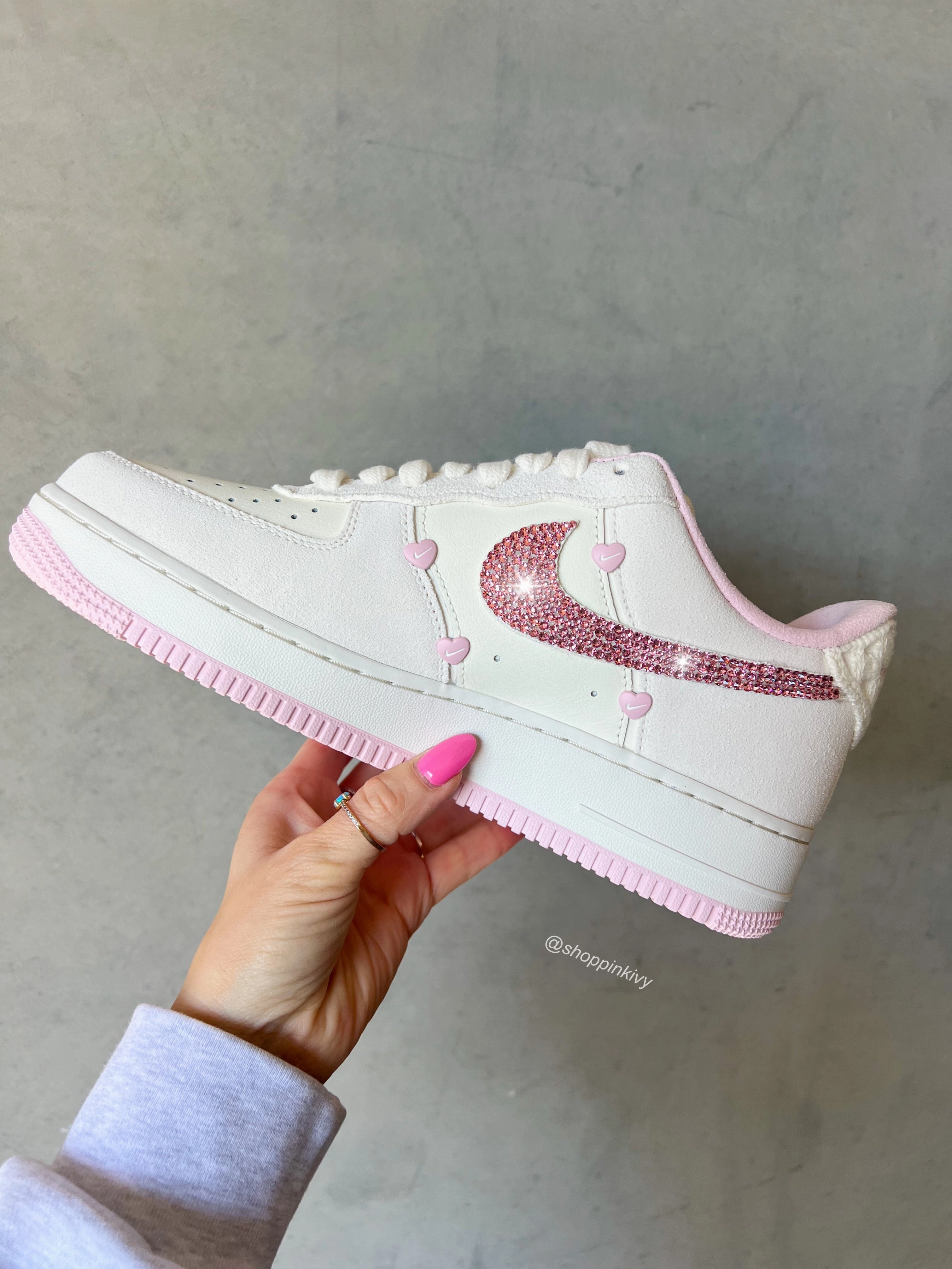 Special Edition?? Swarovski Womens Nike Air Force 1 Sand Beige Cool Fit