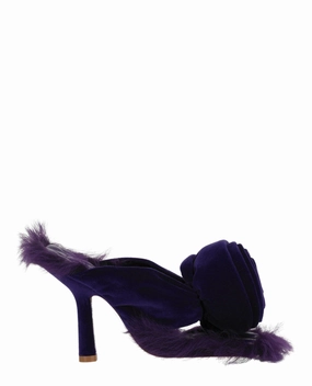 Step Rose Velvet Heeled Sandals Sleek Booties