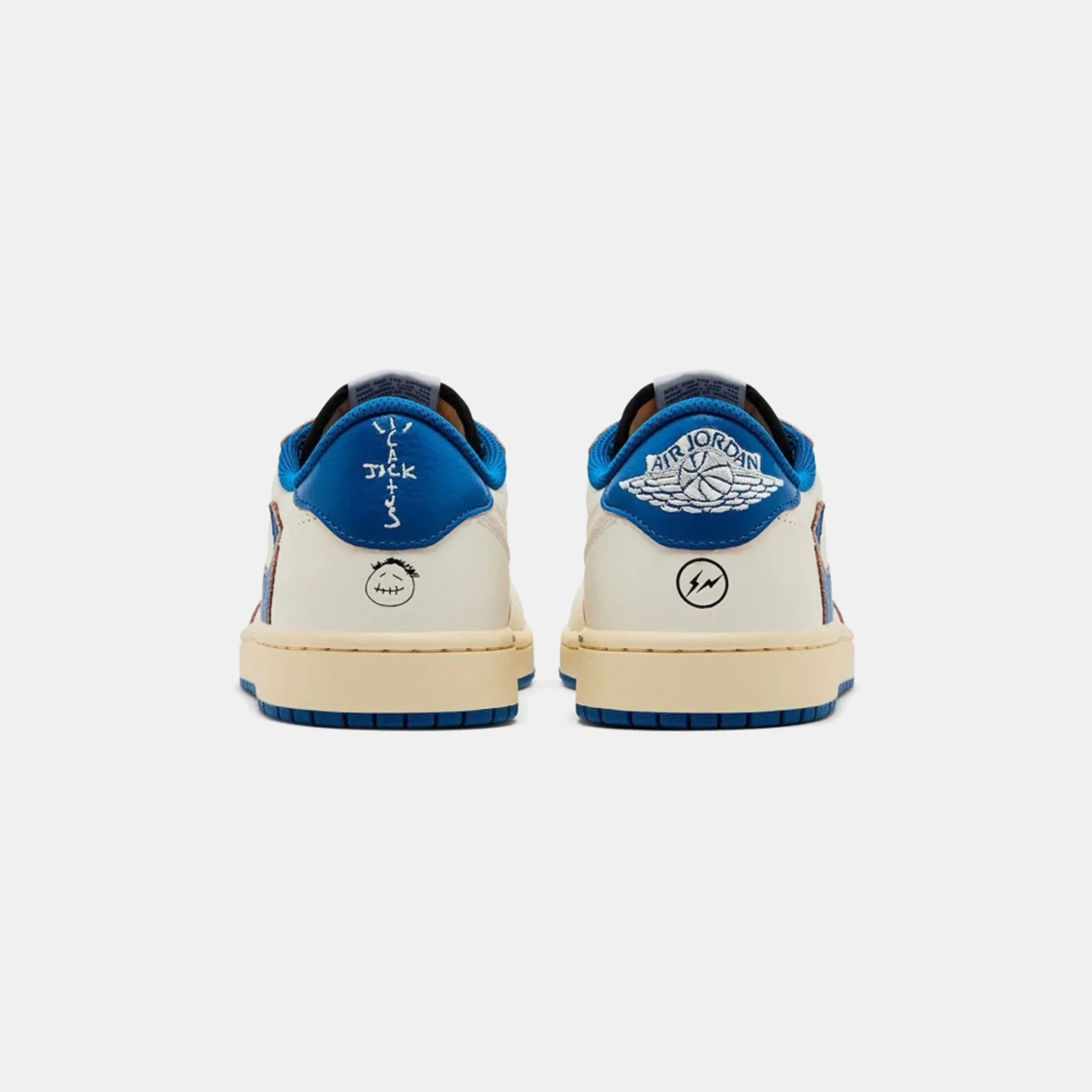Midday Style Nike Air Jordan 1 Retro Low OG SP Fragment x Travis Scott Sail Military Blue