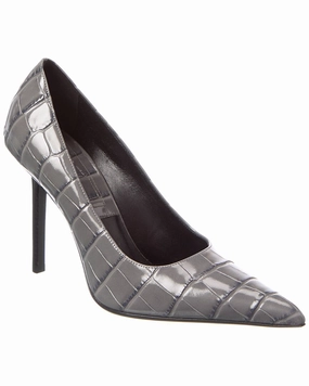Comfy Dress Shoes Michael Kors Collection Winona Croc-Embossed Leather Pump