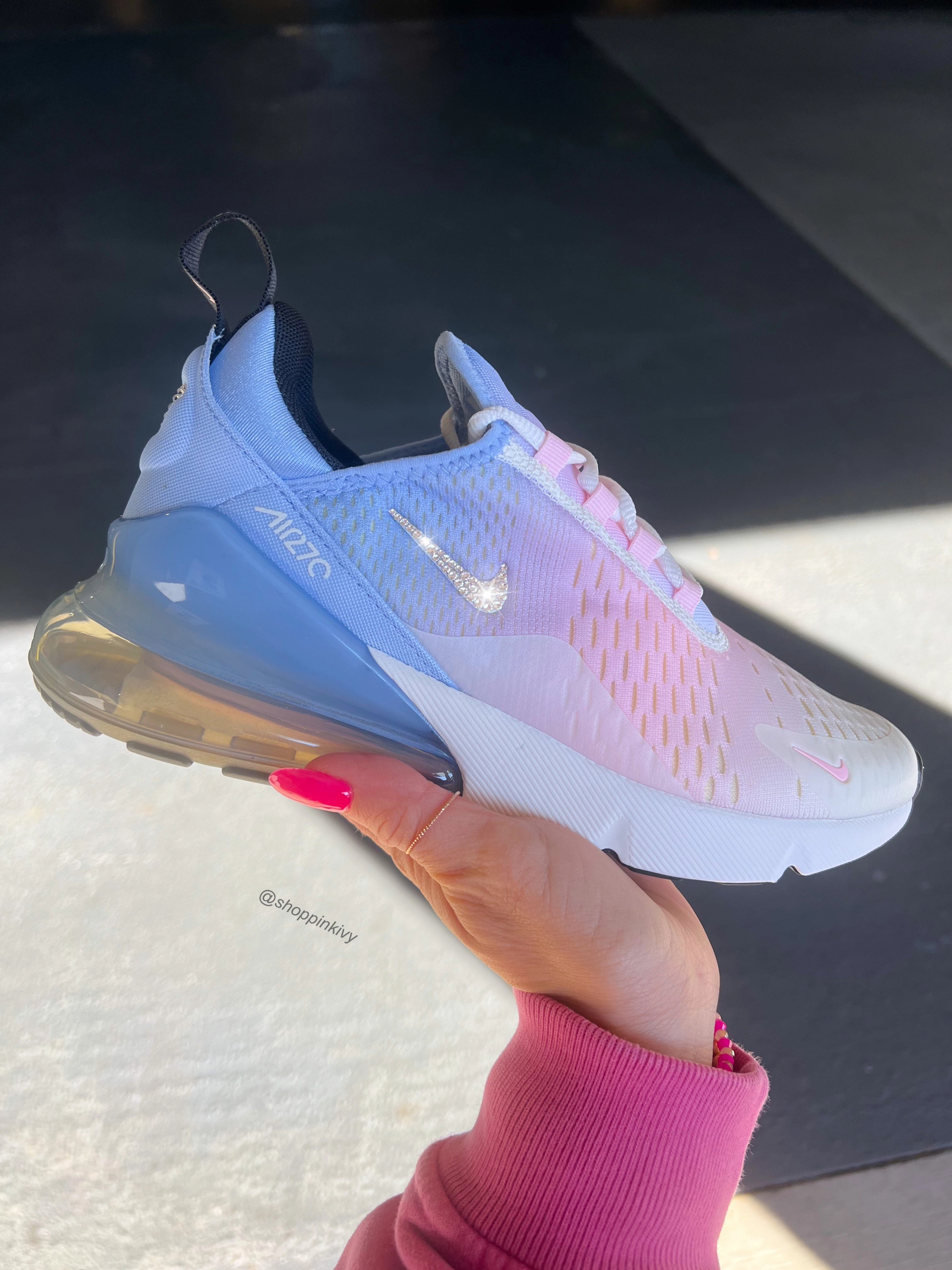 Cotton Candy Ombre Swarovski Women's Nike Shoes Air Max 270 Urban Stroll
