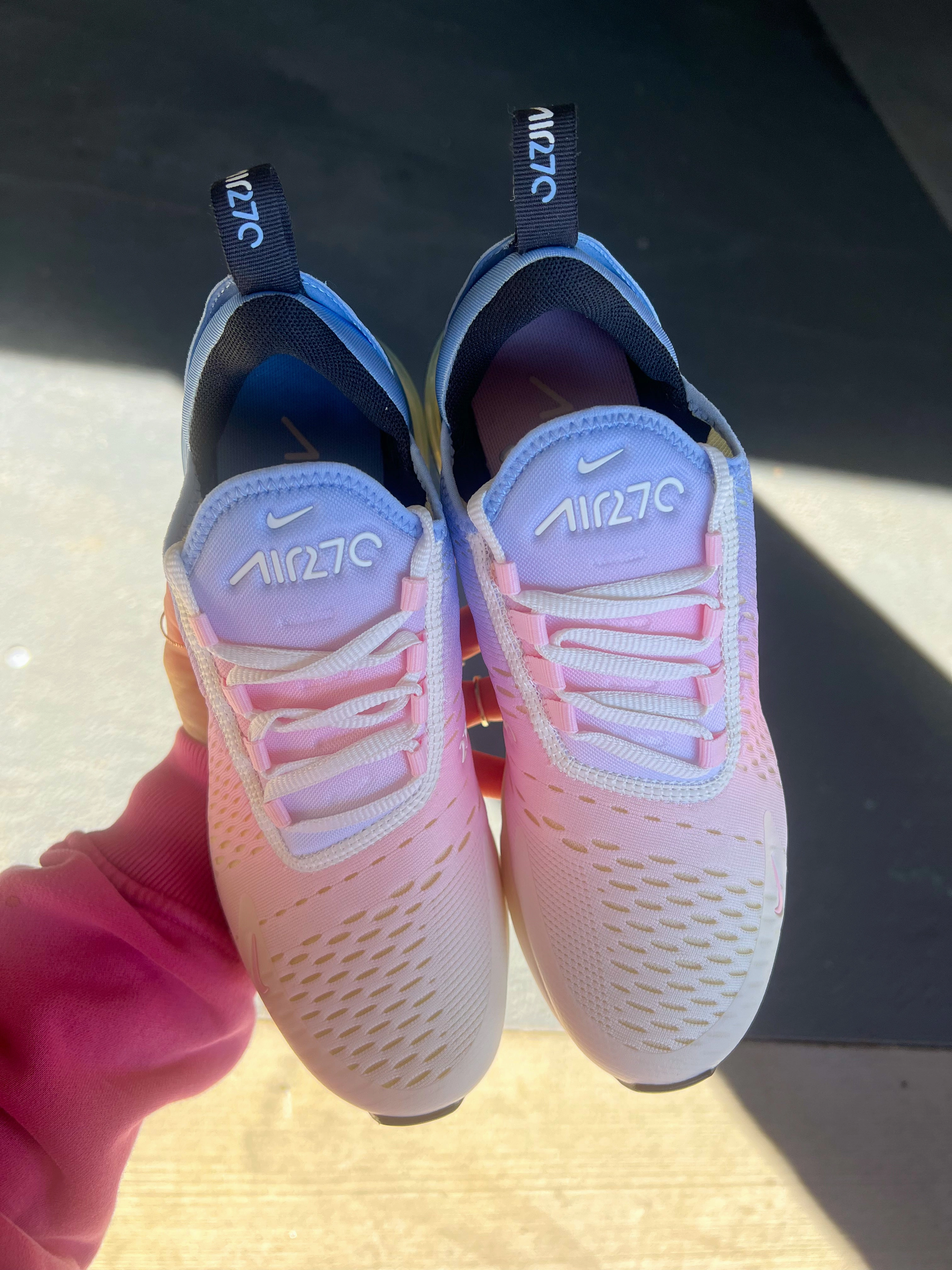 Cotton Candy Ombre Swarovski Women's Nike Shoes Air Max 270 Mesh   lined
