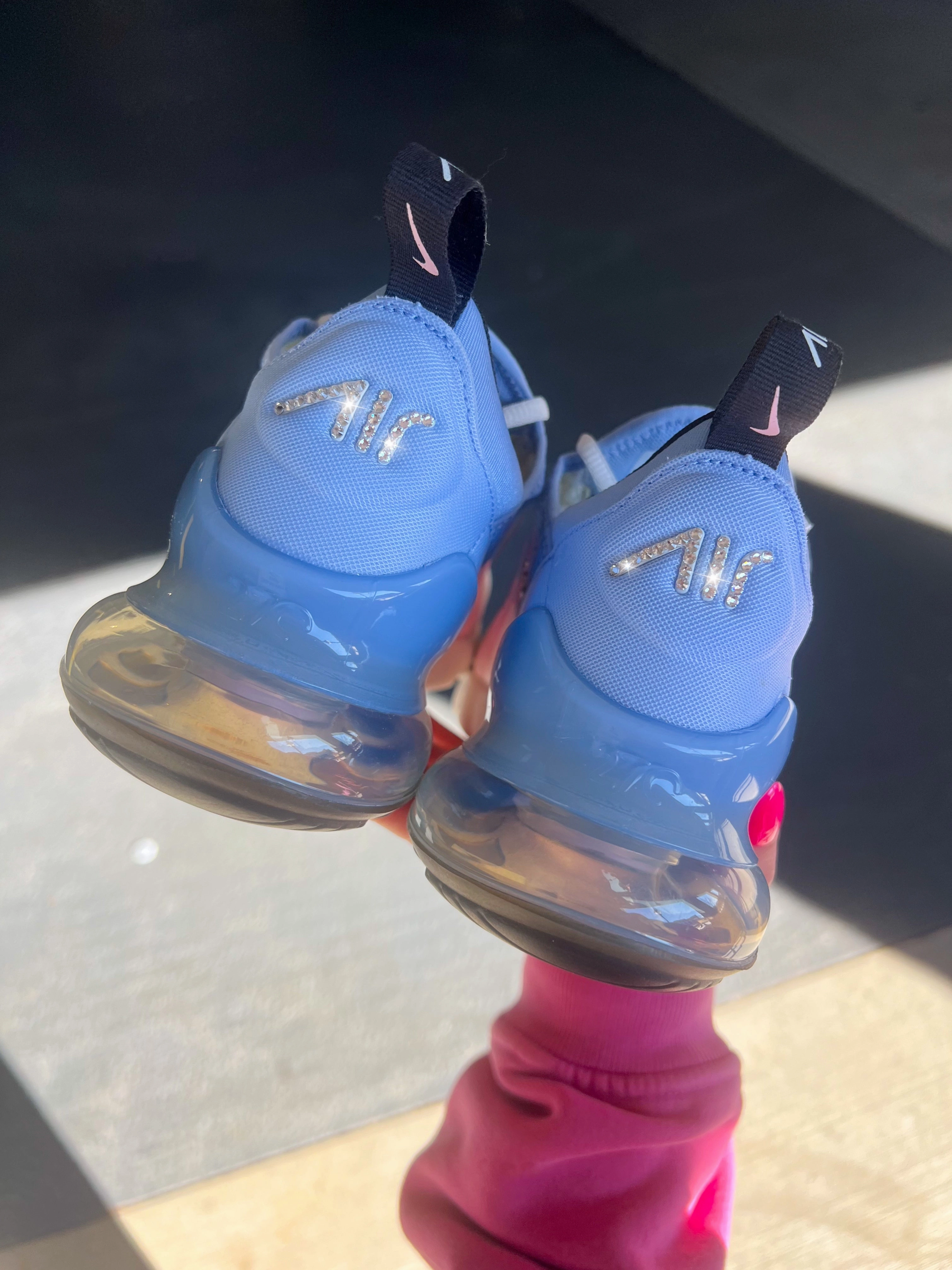 Cotton Candy Ombre Swarovski Women's Nike Shoes Air Max 270 Compact