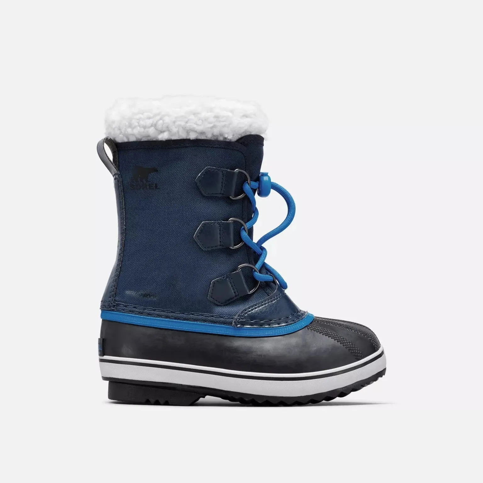 Sorel Collegiate Navy/Super Blue Nylon Yoot Pac Youth Boot Grippy Outsole Weekend Wanderer