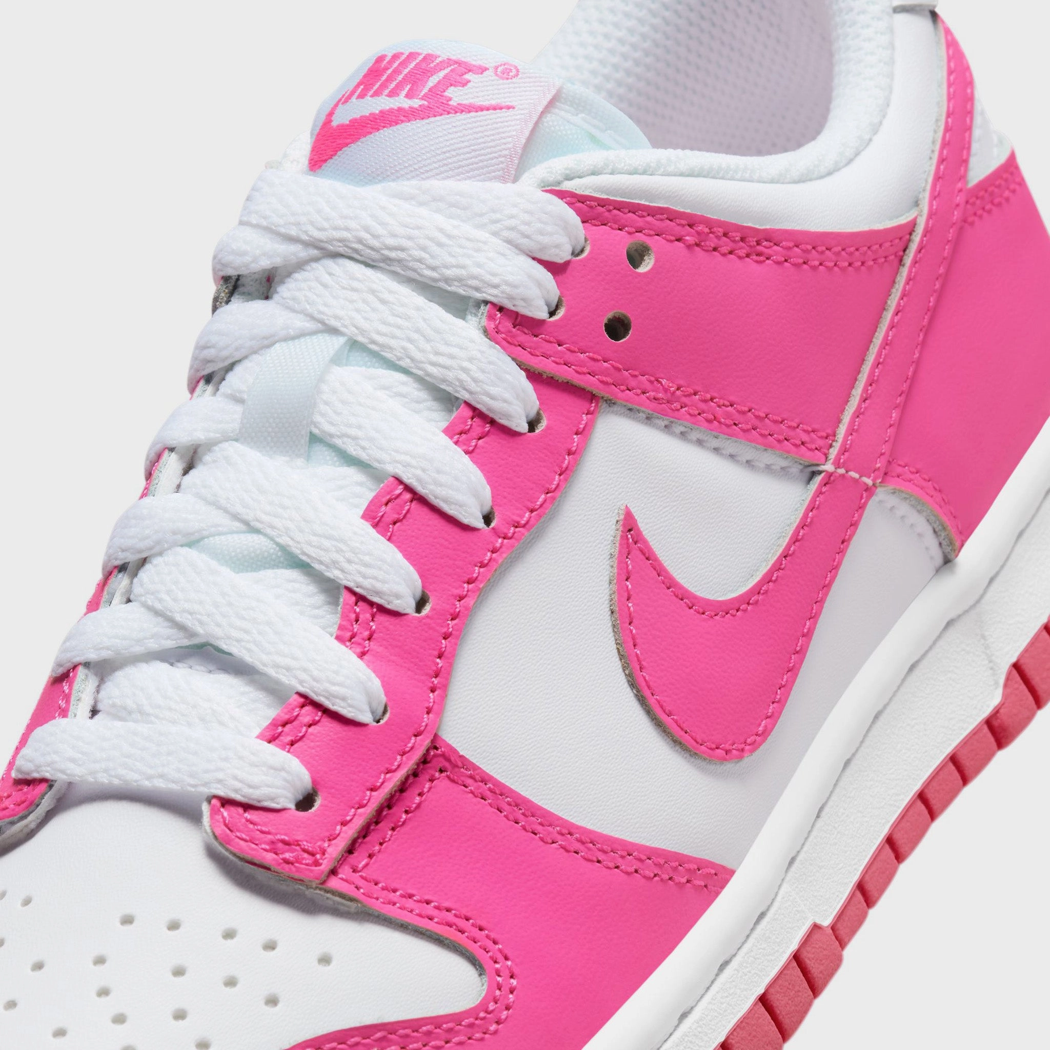 Nike Dunk Low GS White / Laser Fuchsia Modular Traction Grid