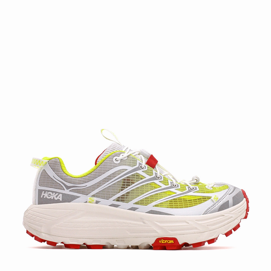 Traction Hoka One One Men x Nicole McLaughlin Mafate Three2 White Neon Yellow Core 1153931-WNN