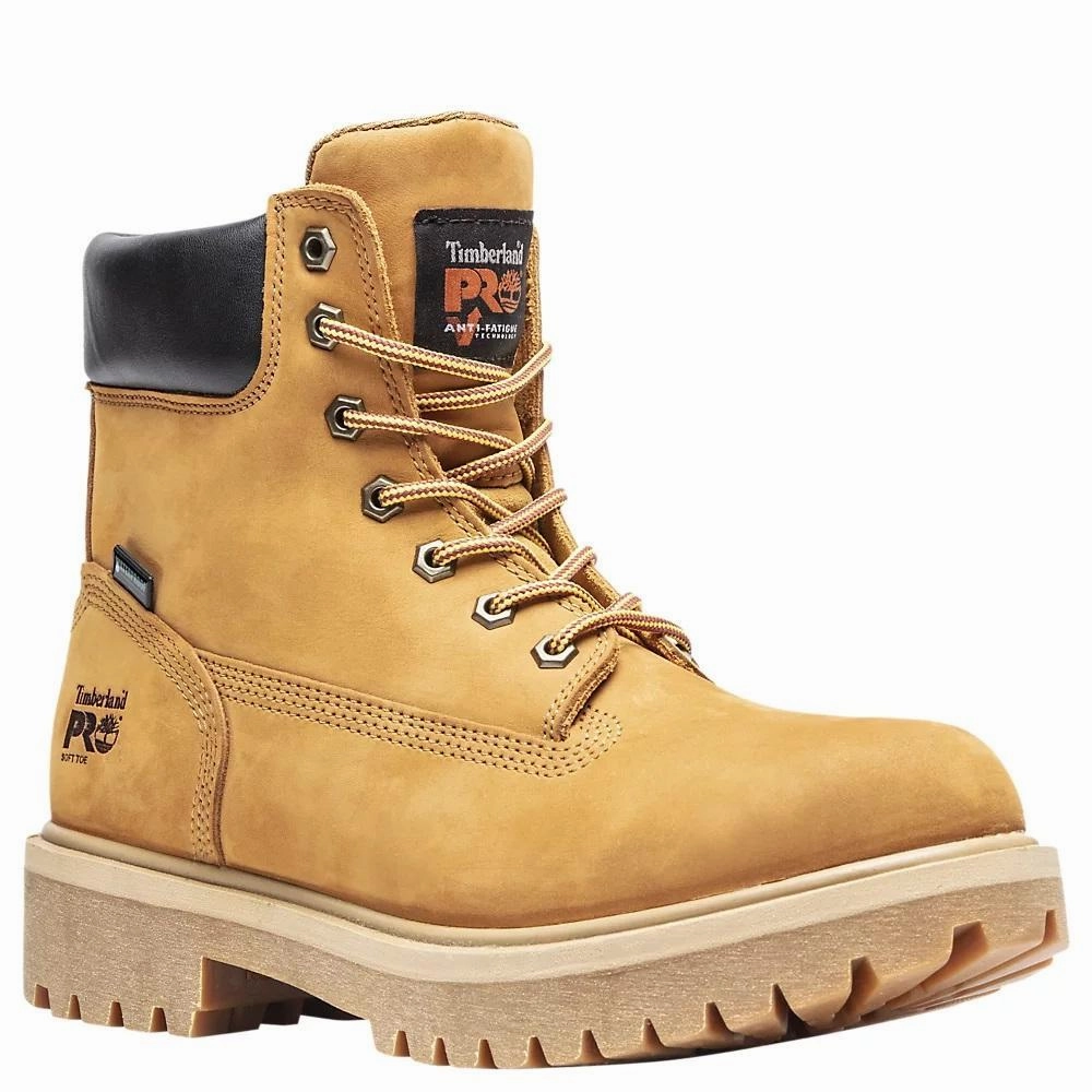 Timberland Men's 65030 PRO Direct Attach 6" Soft Toe Wheat Waterproof Everyday Comfort Dynamic Flex Construction