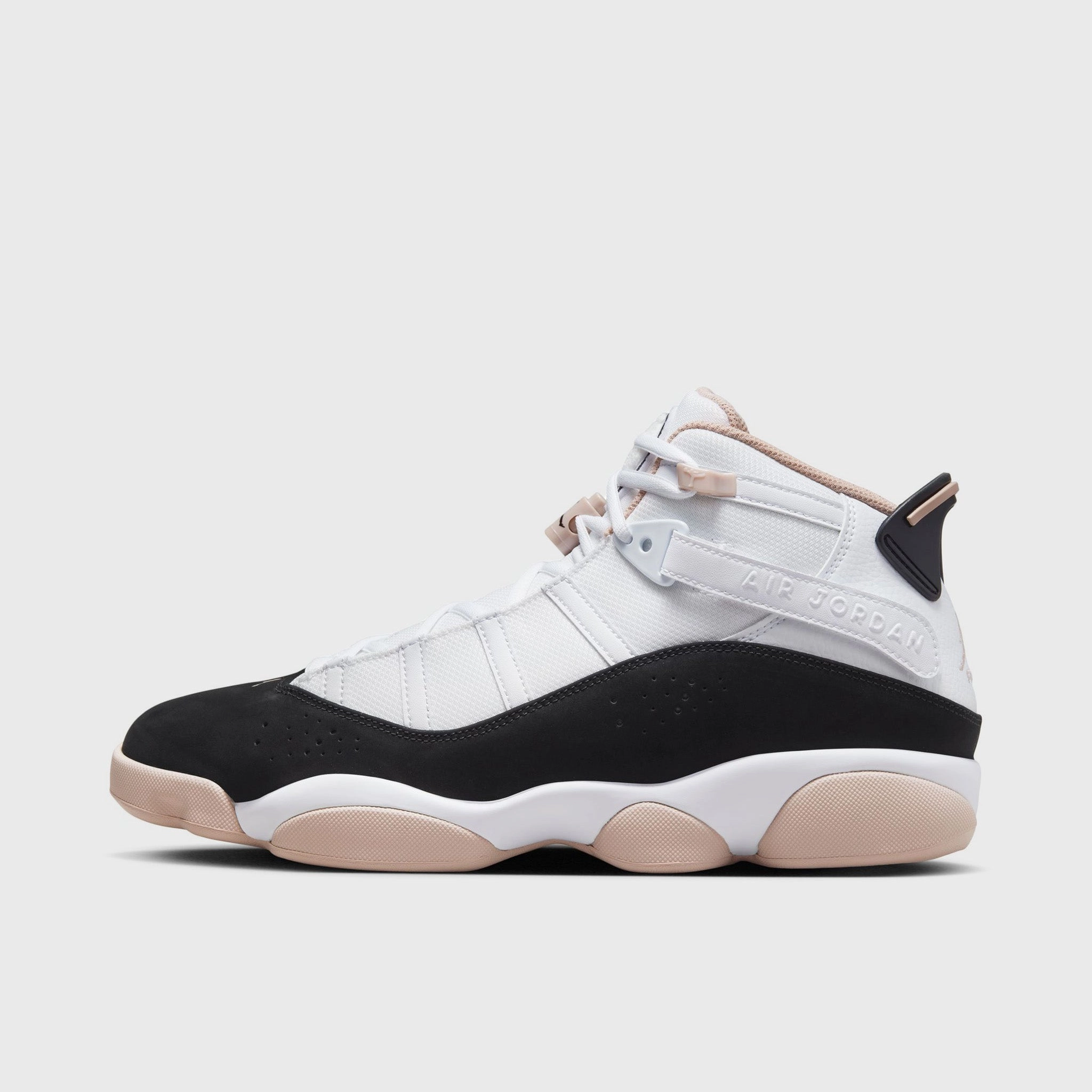 Jordan 6 Rings White / Black - Fossil Stone Flexible Cushioning Lightweight Synthetic Material