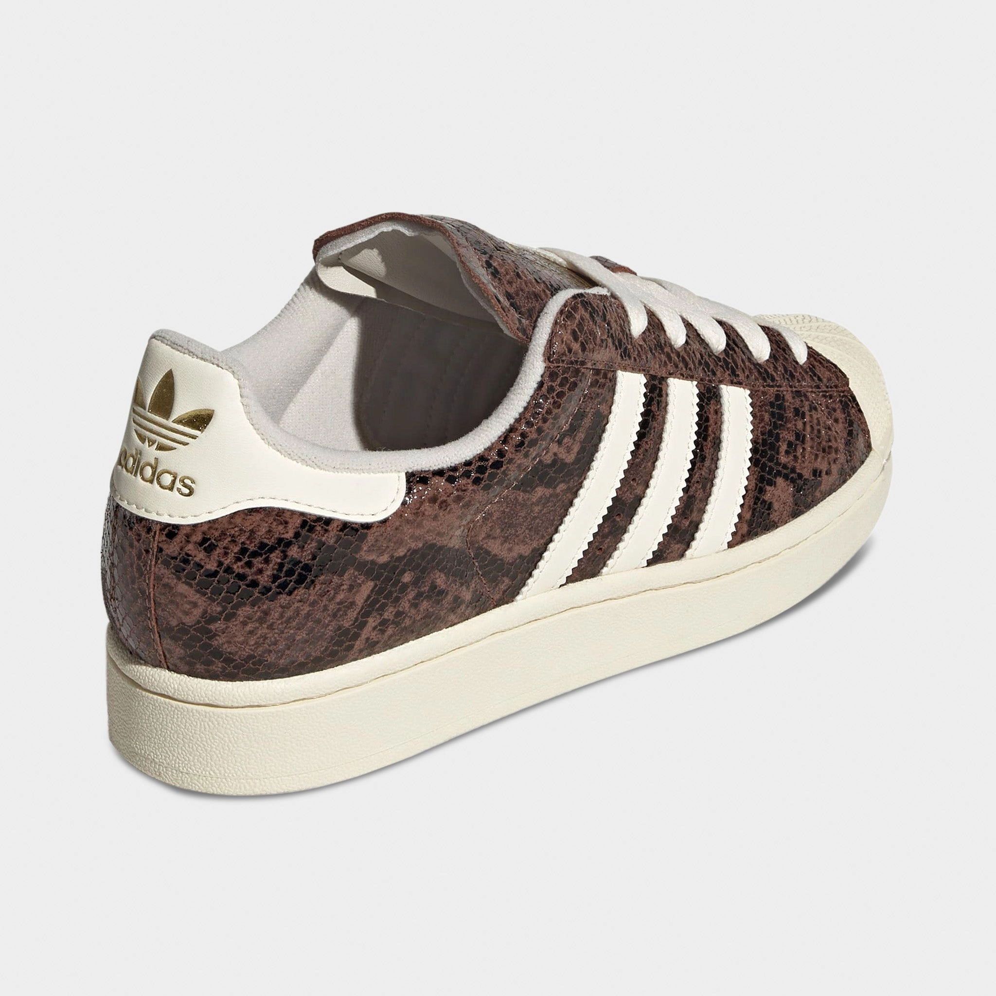 adidas Women's Superstar II Preloved Brown / Cream White Impact Resistant Construction Knit Collar Construction