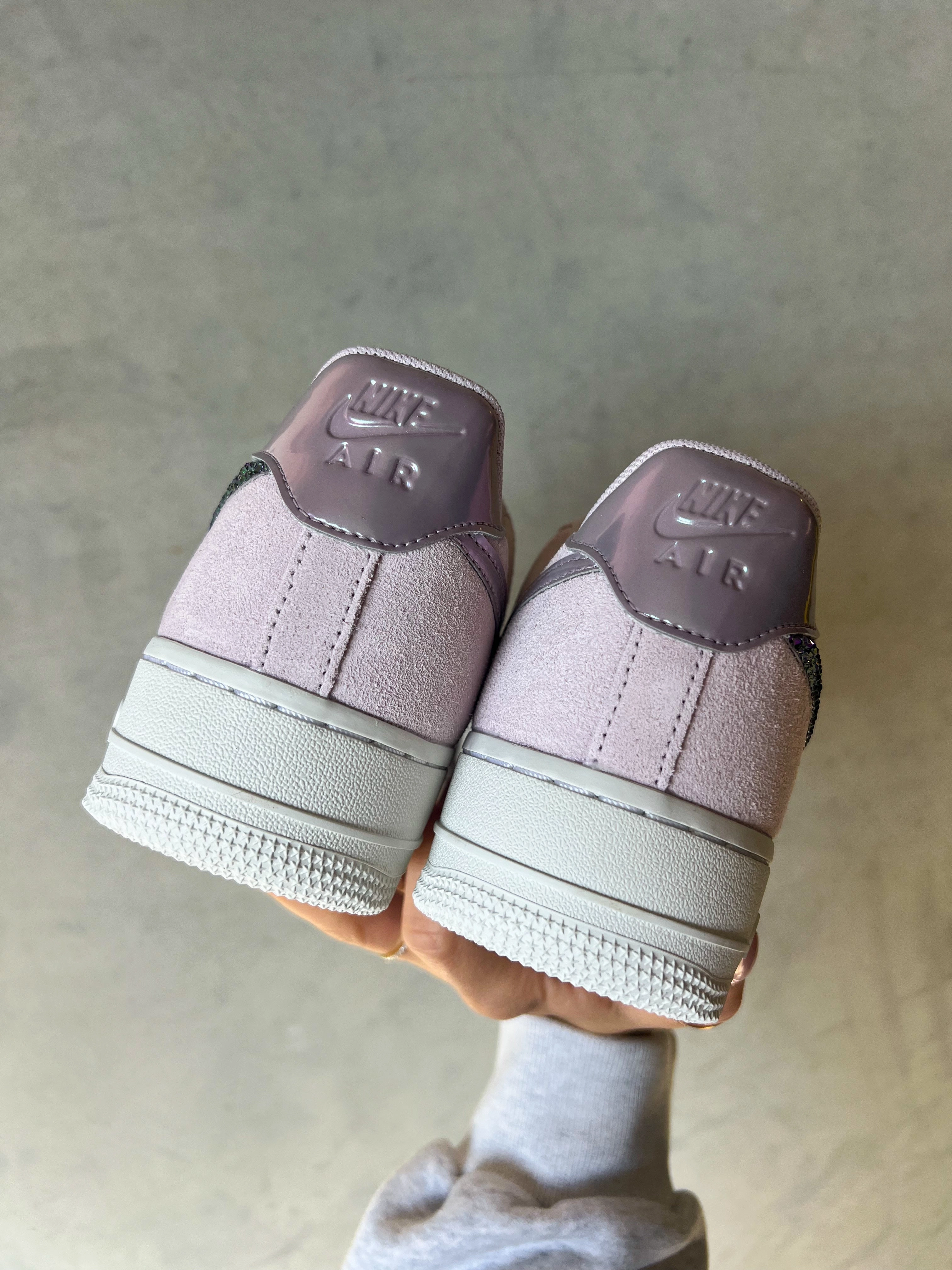 Lilac Iridescent Suede Swarovski Womens Nike Air Force One Light Step Comfort Inserts
