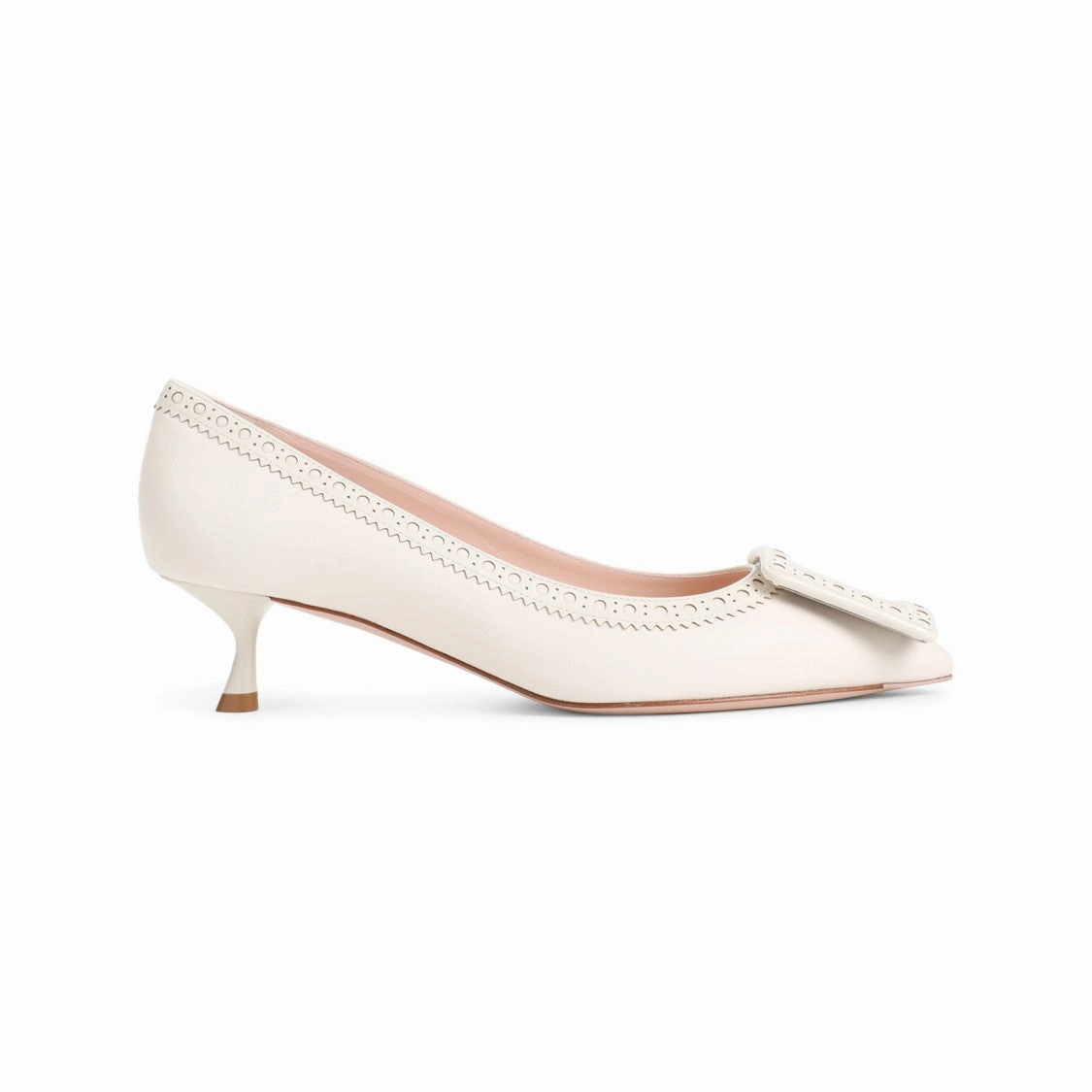 Cire White Lamb Leather Viv In The City Perforated 45 Decollete Pumps Timeless Fashion