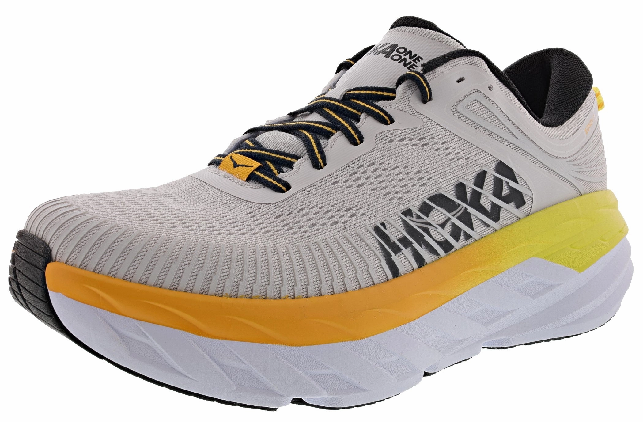 Non Slip Grip Pattern Bold Design Hoka Men's Ultra Marathon Cushioned Running Shoes Bondi 7