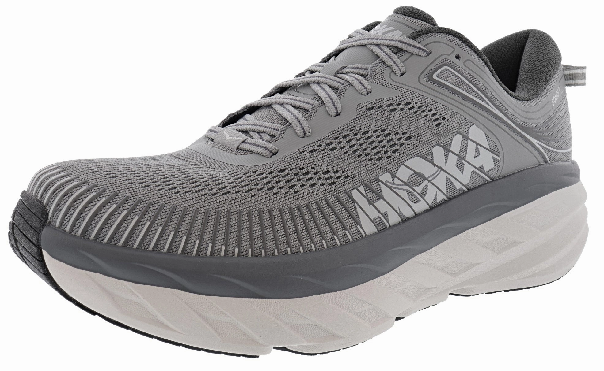 Hoka Men's Ultra Marathon Cushioned Running Shoes Bondi 7 casual running shoe usage Neutral Arch Support