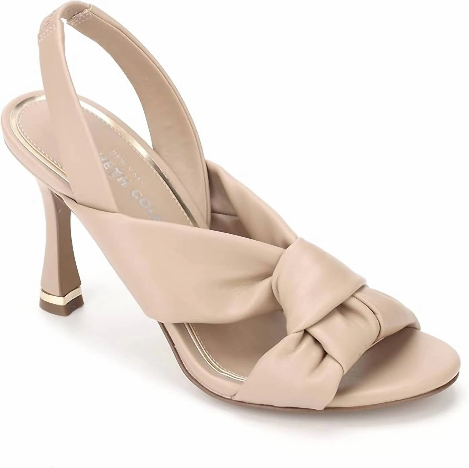 Women's Blanche 85 Knot Slingback Heeled Sandal In Chai Toe Cap