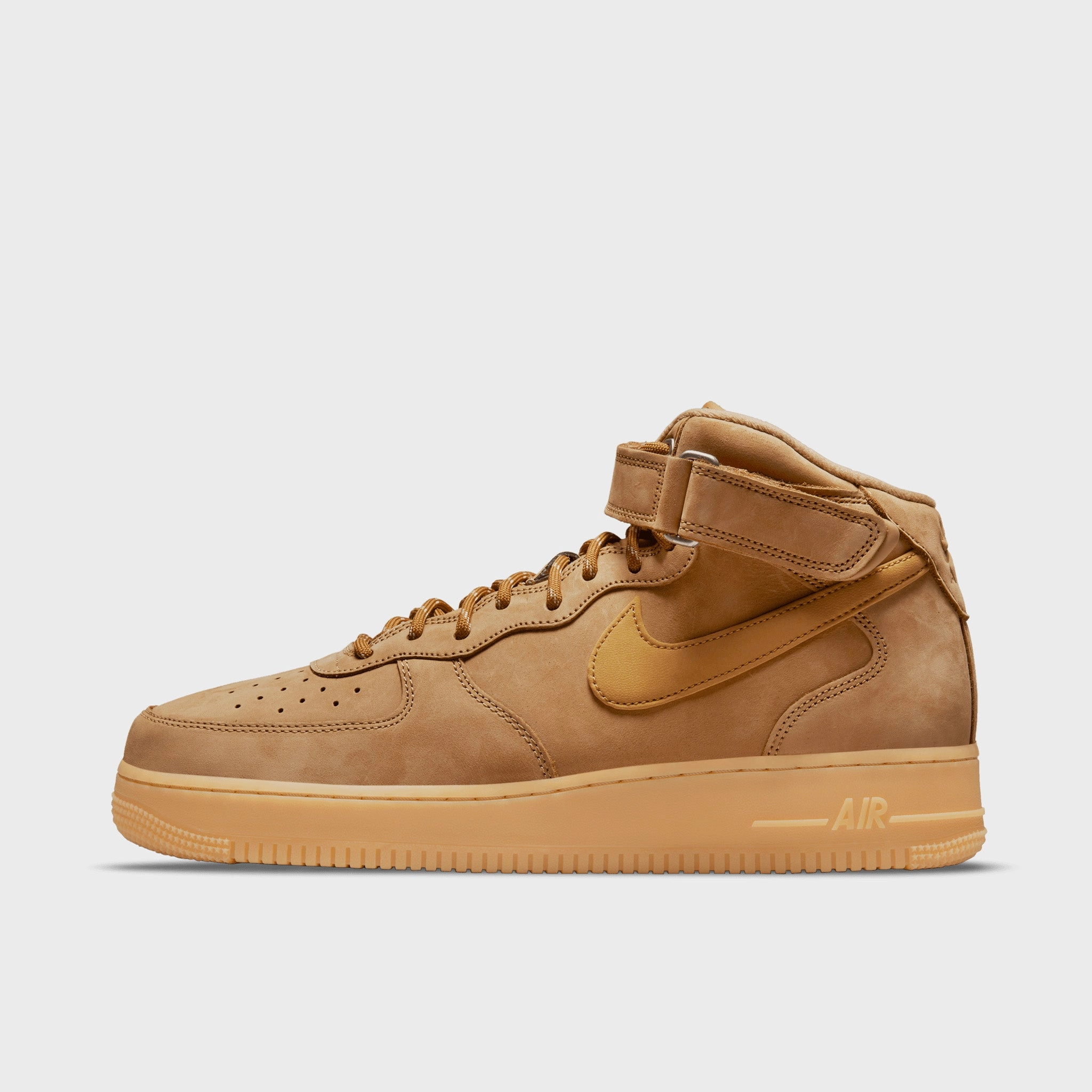 Neutral Pronation Support Nike Air Force 1 '07 Mid Flax / Wheat - Gum Light Brown