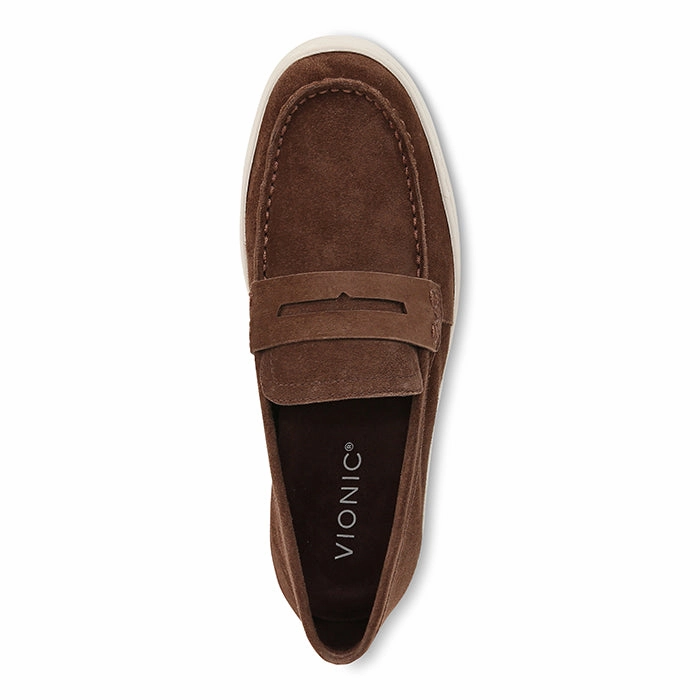 Comfortable leather Mens Vionic Uptown in Coffee