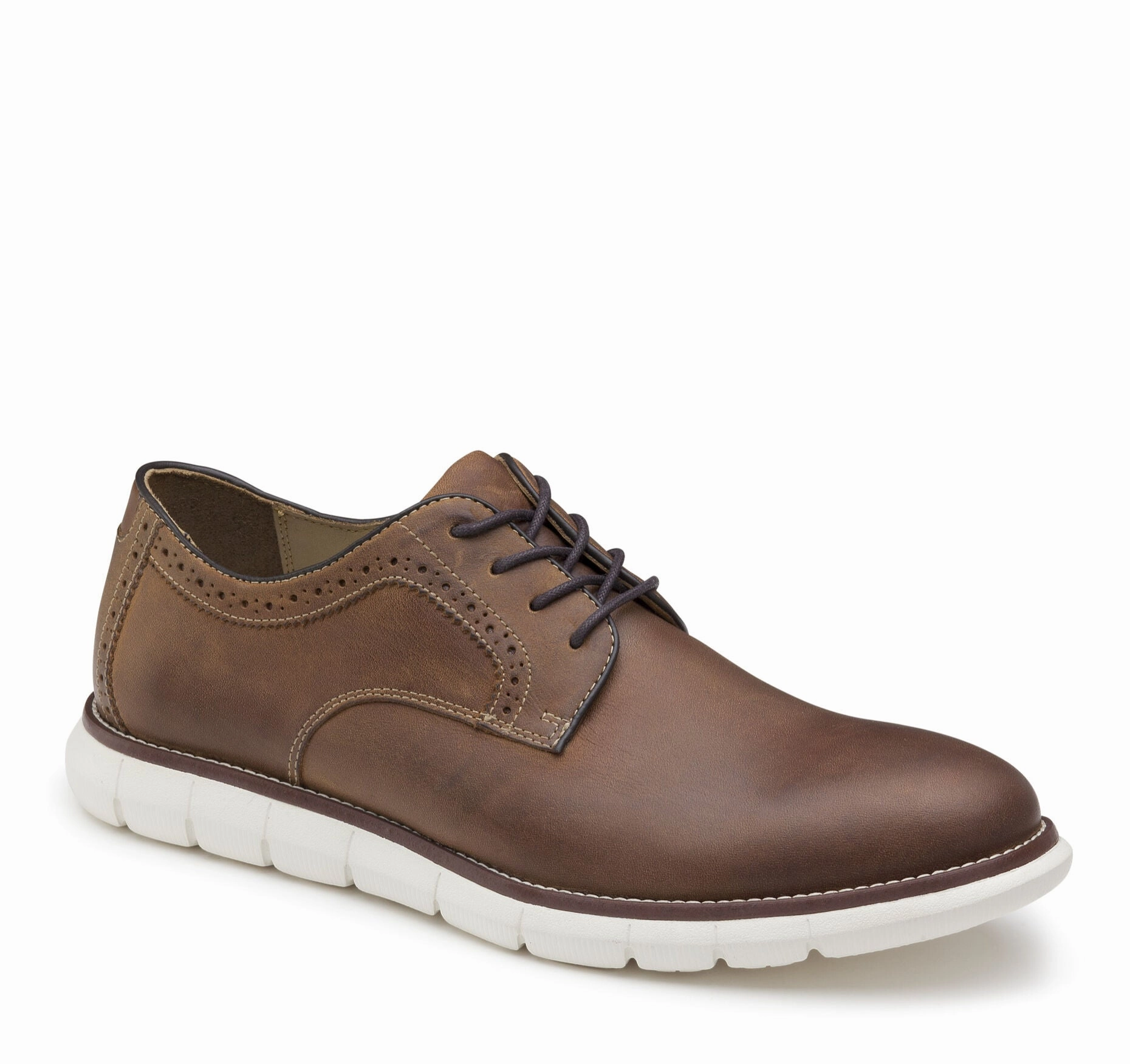Johnston & Murphy Men's Holden Oiled Leather Plain Toe Dress Casual Lace-up Shoe All-Day Outfit