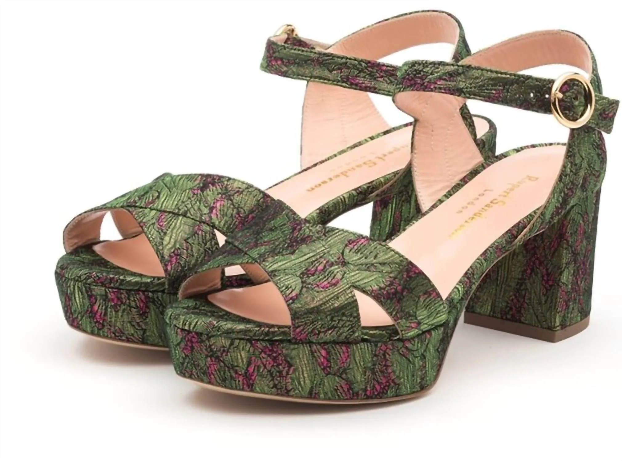 Icon Glam Women's Deidre Platform Sandal In Flora Jacquard