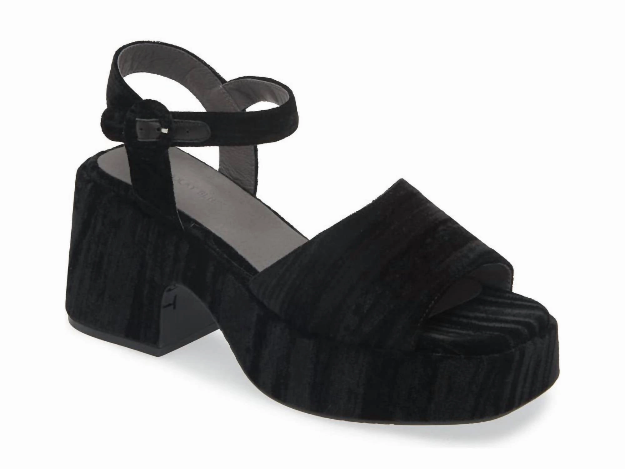 Luxe Craft Foot Care Women's Helga Platform Sandal In Black Velvet